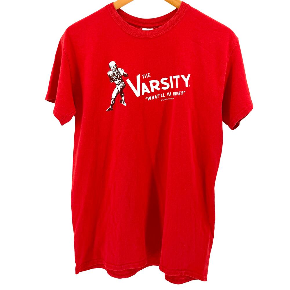 Vintage 90s The Varsity Atlanta Georgia Red 100% Cotton Graphic T-Shirt